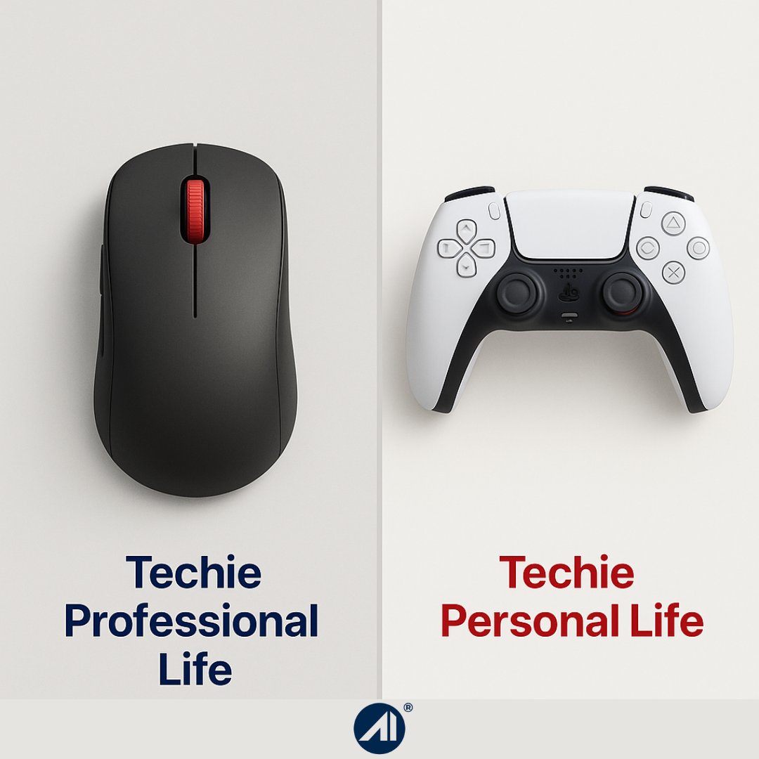 autotrophit's tweet photo. 9 to 6:
Click. Compile. Fix. Repeat. 🖱️
After 6:
Click. Respawn. Win. Repeat. 🎮

One runs the tech products.
The other builds entertainment.

Techies know:
You don’t log off. You just switch devices.

#TechieLife #WorkPlayBalance #DeveloperMood #AutotrophInfotech #LifeOfATechie https://t.co/i7zLeKBxiA