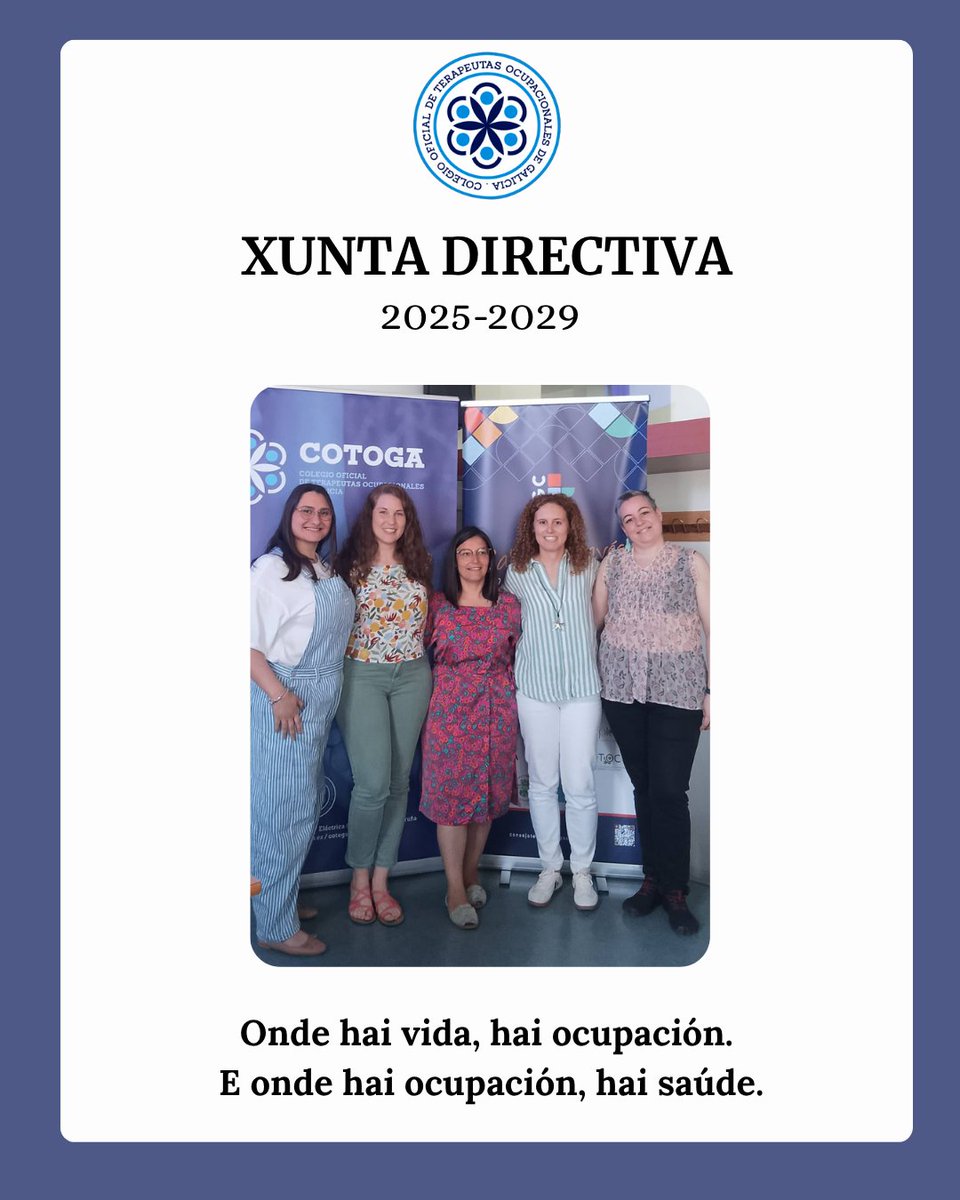 ☑️Nova Xunta Directiva no COTOGA‼️
#COTOGA2025 #TerapiaOcupacional #CandidaturaCOTOGA #UnFuturoVisible #GaliciaConTO #OcupaciónÉSaúde #COTOGA2025 #TerapiaOcupacional #CandidaturaCOTOGA #UnFuturoVisible #GaliciaConTO #OcupaciónEsSalud