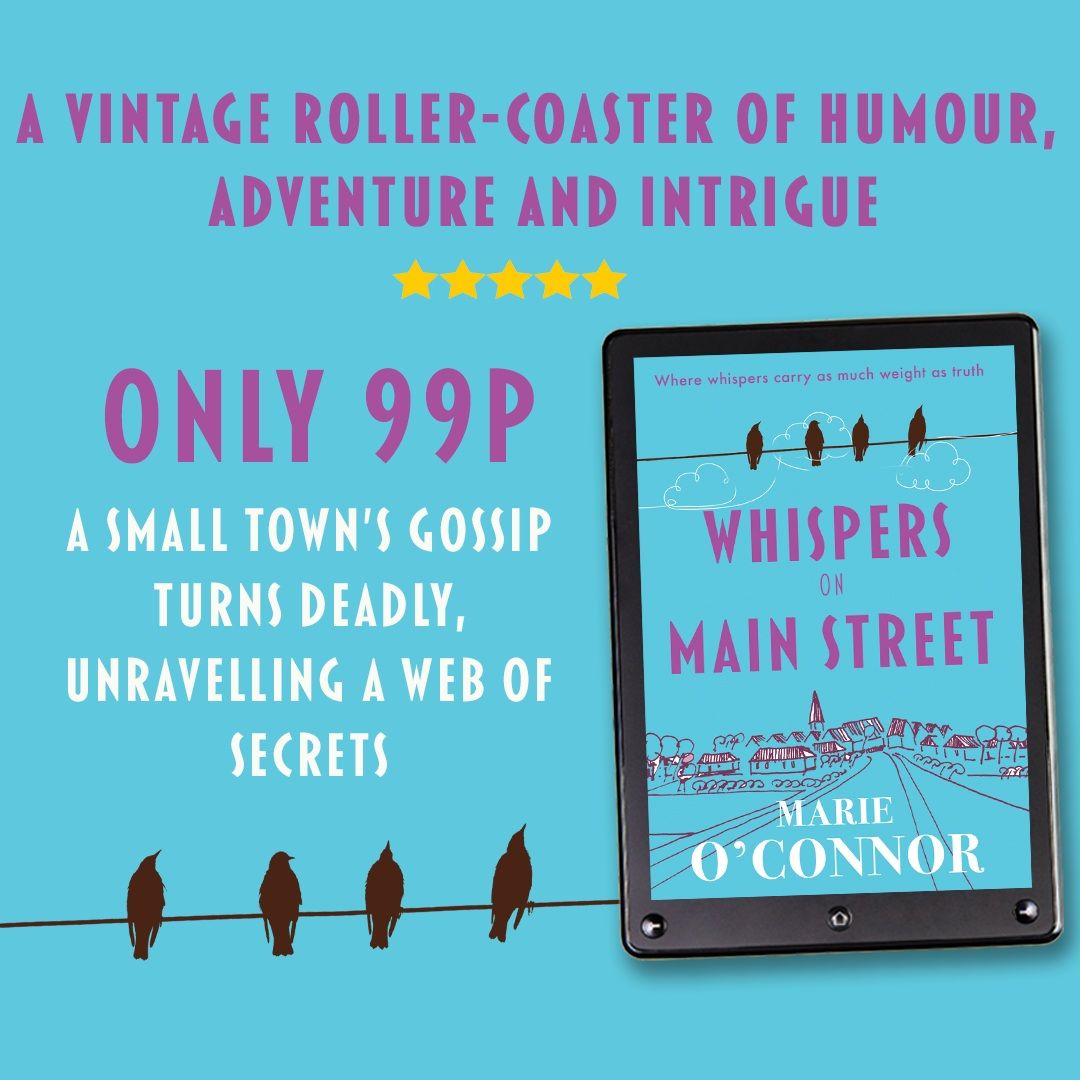 🪶 Murder. Secrets. A small town full of whispers.
Marie O’Connor’s Whispers on Main Street is a must-read for cozy crime fans.
📘 Now only 99p!
👉 amazon.co.uk/dp/B0CRJ78NKX
#CozyCrime #BookBargain #WeekendRead