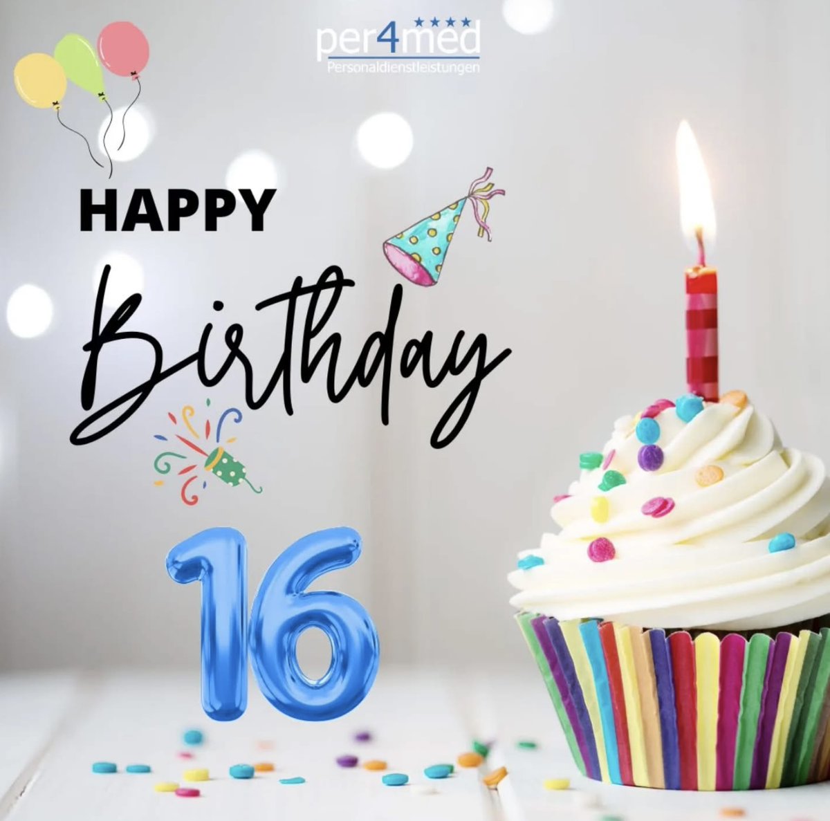 per4med's tweet photo. 🎈16 Jahre per4med 🎈
Wir sind stolz auf die vergangenen Jahre und sind gespannt, was die Zukunft für per4med bereit hält! Danke für eure jahrelange Treue! 💙

#jubiläum #happybirthday❤️ #personaldienstleistung #krankenpflege #per4medteam #berlin #Hamburg https://t.co/Gg7hvwFtg5