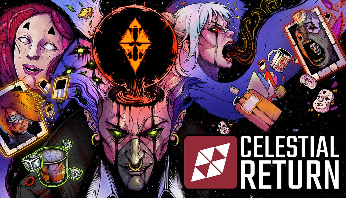 MetaphorGames's tweet photo. Redrew our Steam capsule art 3 times over 1.5 years.
Took a while, but the latest one finally feels right.
(Please imagine the early ones in glorious 4K. The high-res files were sacrificed to the dev gods.)
#CelestialReturn #indiegames #gamedev #cyberpunk #noir https://t.co/8YTwuEwNrC