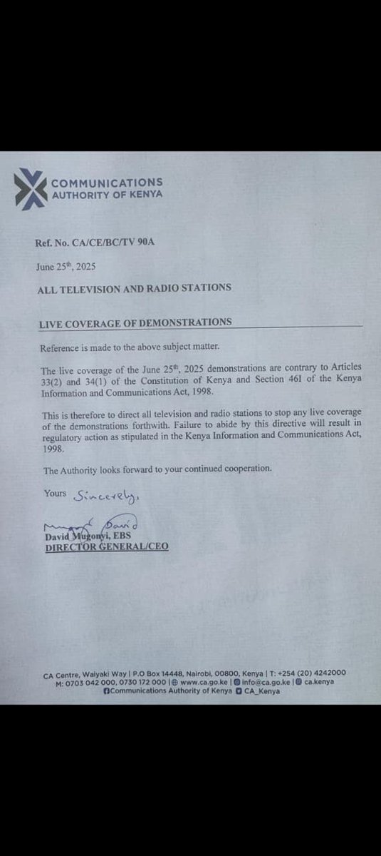 Kasarani Social Justice Center (@suicultura19) on Twitter photo The erosion of press freedom strikes at the core of democracy itself, the fight for truth has never been more crucial, and the stakes have never been higher. This directive is unconstitutional!
<a href="/UhaiWetu/">Social Justice Centres Working Group</a>
#Jusrstice4OurMashujaa The erosion of press freedom strikes at the core of democracy itself, the fight for truth has never been more crucial, and the stakes have never been higher. This directive is unconstitutional!
<a href="/UhaiWetu/">Social Justice Centres Working Group</a>
#Jusrstice4OurMashujaa