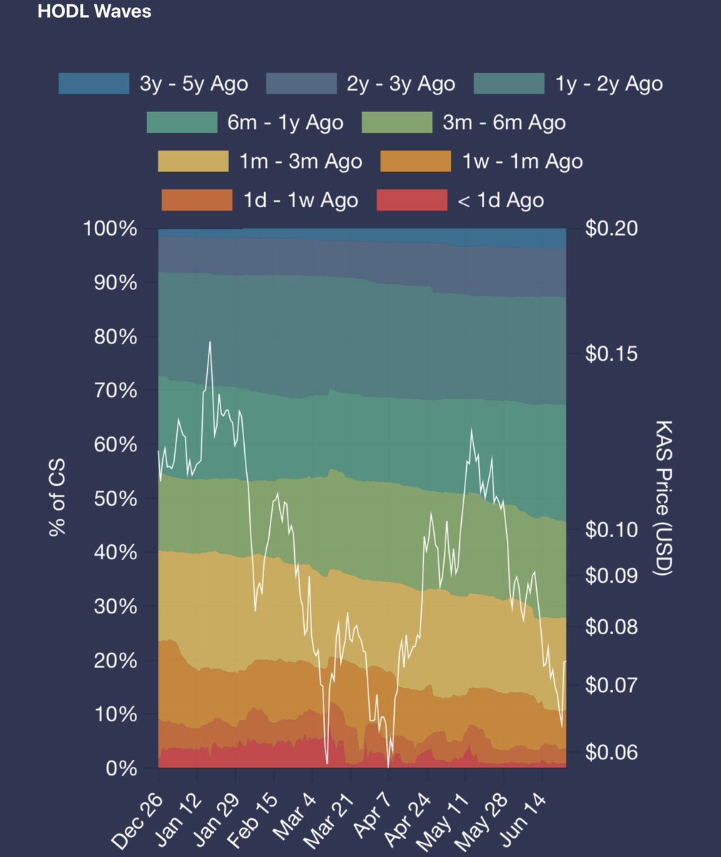 The Great $KAS Supply Shock of ‘25 is here

90% of the $KAS supply hasn’t moved in over a month, leaving less than 3 billion coins in the tradable float

This number is shrinking fast with wallet #2 and other whales scooping huge amounts of $KAS every week

Prepare for volatility