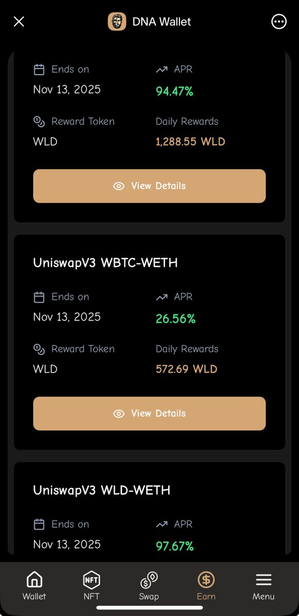 DNATOKEN_'s tweet image. 🔥 Earn up to ~97% APR in Liquidity Campaigns!

Only Toolmakers and above are eligible — evolve, stake, and watch your rewards grow! 🧬💰

#DNAWorldChain #DeFi #LiquidityMining #EarnWithDNA #CryptoRewards