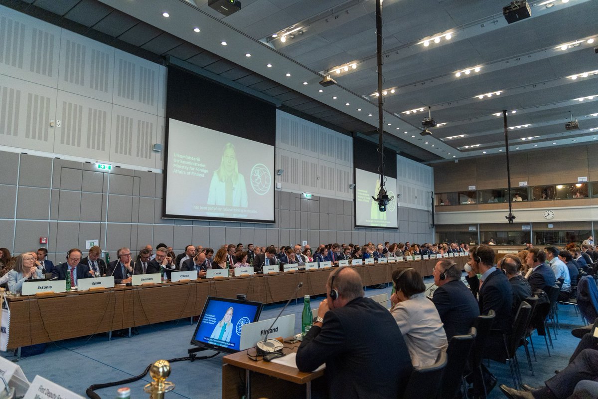 Finland_OSCE's tweet photo. We commenced the @OSCE Annual Security Review Conference with opening remarks by ๐ซ๐ฎ OSCE Chair-in-Office and Foreign Minister @ElinaValtonen, ๐ซ๐ฎ Under-Secretary Outi Holopainen, OSCE Secretary General Feridun H. Sinirlioฤlu, and ๐บ๐ฆ First Deputy Foreign Minister @SergiyKyslytsya. https://t.co/MFJmE99rMu