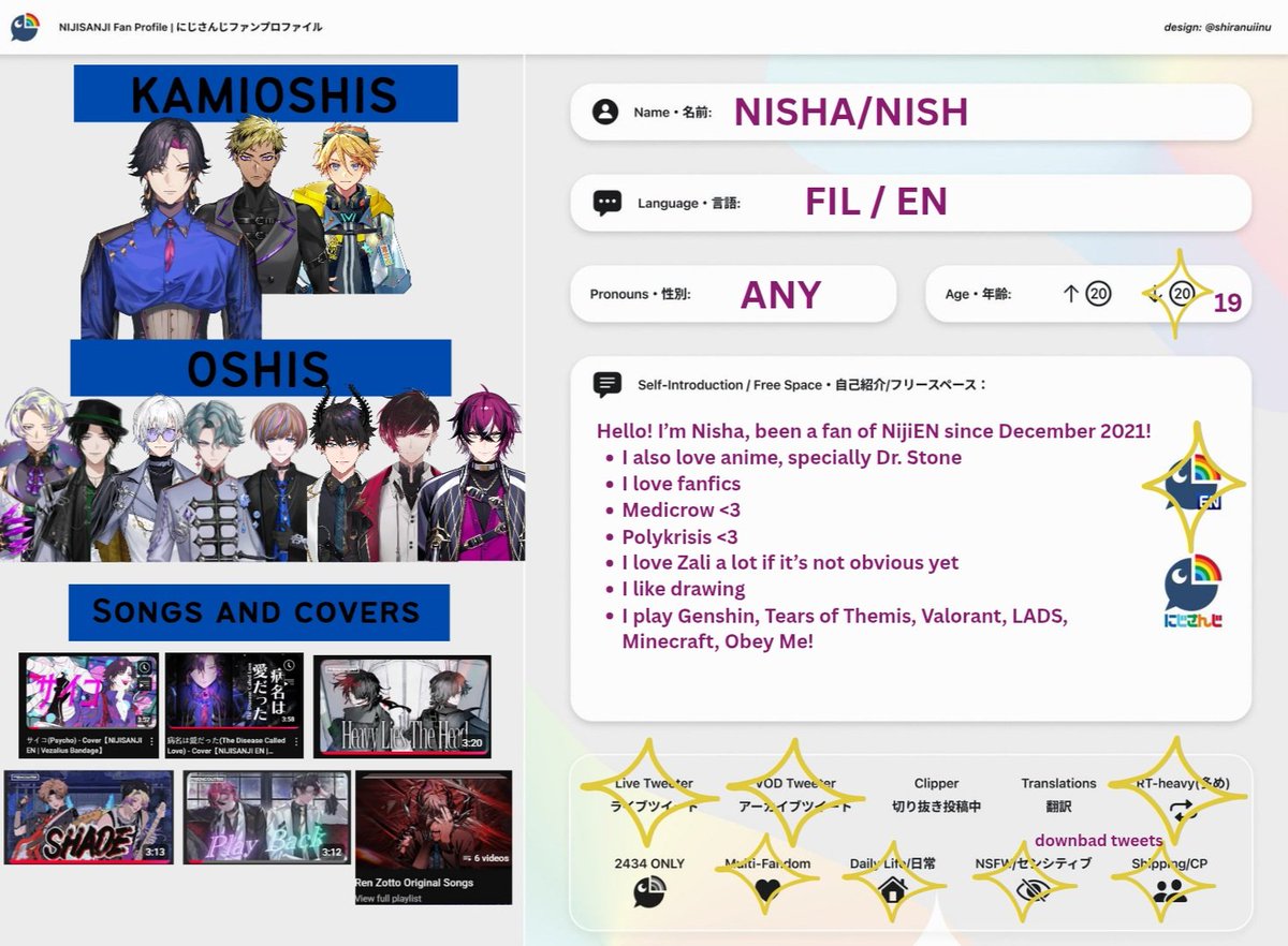 nishasnyder's tweet image. decided to post this after a few months on nijitwt 

Hallo, I&apos;m Nisha!! I&apos;ve been in the fandom since dec 2021 as a luxiem fan! I&apos;ve been in and out of the fandom cause of my other interests, but I&apos;ve been lurking and decided i wanna join nijitwt again! 

#nijiintro #nijitwt