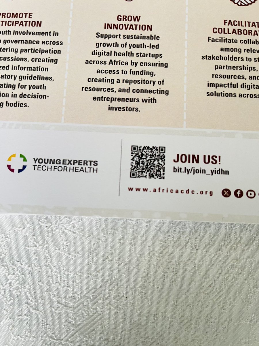 Young Experts: Tech for Health (YET4H) (@yet4uhc) on Twitter photo Tomorrow, we have a session on: Emerging Tech Trends for Equitable Digital Health Transformation in Achieving UHC by 2030! Are you attending the #8thRHNK conference ? Pass by at the <a href="/AfricaCDC/">Africa CDC</a>
booth and be part of the discussion.
#YouthLeadershipInHealth #uhc2030 #DigitalHealth Tomorrow, we have a session on: Emerging Tech Trends for Equitable Digital Health Transformation in Achieving UHC by 2030! Are you attending the #8thRHNK conference ? Pass by at the <a href="/AfricaCDC/">Africa CDC</a>
booth and be part of the discussion.
#YouthLeadershipInHealth #uhc2030 #DigitalHealth