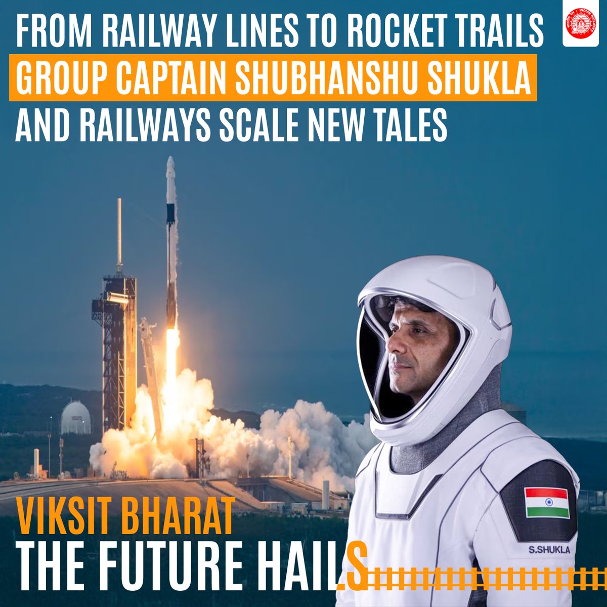 Indian Railways congratulates Group Captain Shubhanshu Shukla &amp; the entire team on their remarkable journey to the International Space Station. A proud moment for India. 🇮🇳🚀
