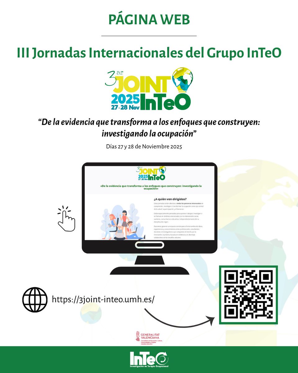 🌐 Ya está disponible la web de las III Jornadas Internacionales del Grupo InTeO (3ª JOINT) 🗓️

📍27 y 28 de noviembre de 2025
📌 Modalidad presencial y online
🌍 Con ponentes internacionales, mesas de debate, ¡y mucho más!

🔗 Entra ya en la web 3joint-inteo.umh.es/en/