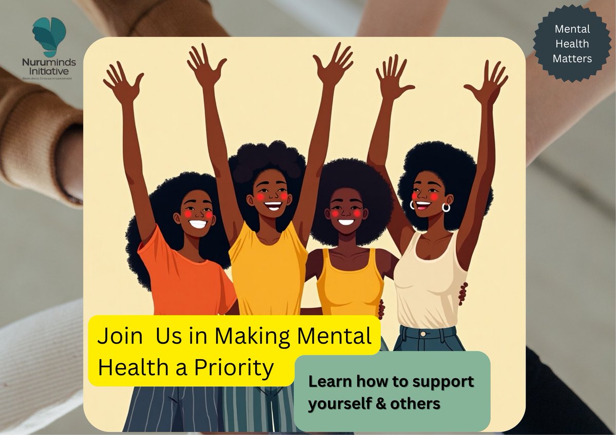 NuruMinds's tweet photo. Join us on our social media pages as we raise awareness, learn together and take action.
Be part of the movement. Be the change.
#nurumindsinitiative #jointhejourney #mentalhealthmatters💚 #healingtogether #strongerminds https://t.co/ZrElMedJXL