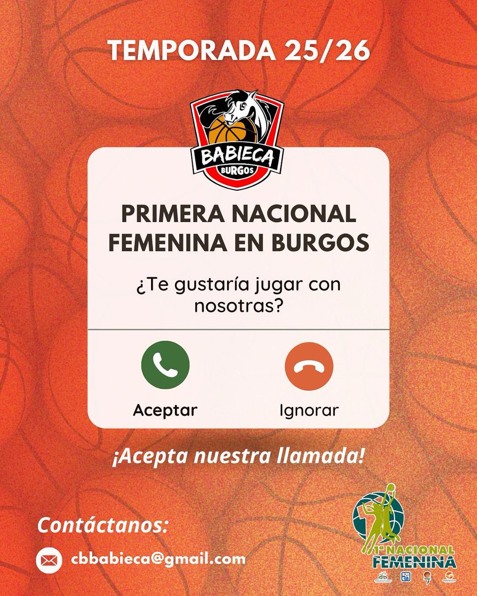 ¿Y si esta fuera tu oportunidad?

Buscamos jugadoras con ganas de crecer, competir y disfrutar en la Primera Nacional Femenina de Burgos.

💥 Si te apetece formar parte de Babieca… ¡esta es tu llamada! 🔥

📩 Escríbenos: cbbabieca@gmail.com