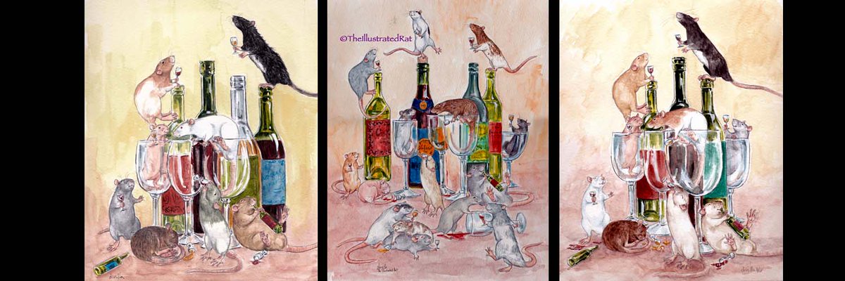The various versions of the Wine Rats. #theillustratedrat