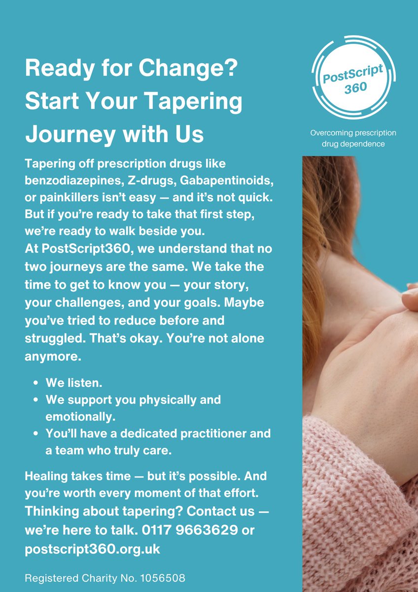 postscript360's tweet image. Coming off #benzodiazepines, #Zdrugs, #Gabapentinoids and #painkillers is a journey that is worth taking, are you ready to make the first step?
#TaperingSupport #PostScript360 #YouCanDoThis #RecoveryJourney #PrescriptionDrugDependence #MentalHealthSupport