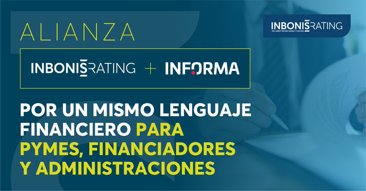 En <a href="/inbonis_rating/">INBONIS RATING</a>  nos enorgullecemos de anunciar un acuerdo con <a href="/informa/">INFORMA D&B</a> , compañía de <a href="/cesce_es/">Cesce</a>  líder en suministro de información comercial, para integrar nuestras calificaciones crediticias en su oferta de valor. #ratings #creditrating
lnkd.in/dxpJ4CYq