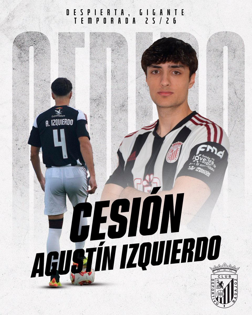 🤝🏽 Acuerdo con la SP Villafranca para la cesión de Agustín Izquierdo al conjunto de Villafranca de los Barros 

🔗 clubdeportivobadajoz.es/acuerdo-para-l…

¡Te deseamos mucha suerte para este año Agustín!
