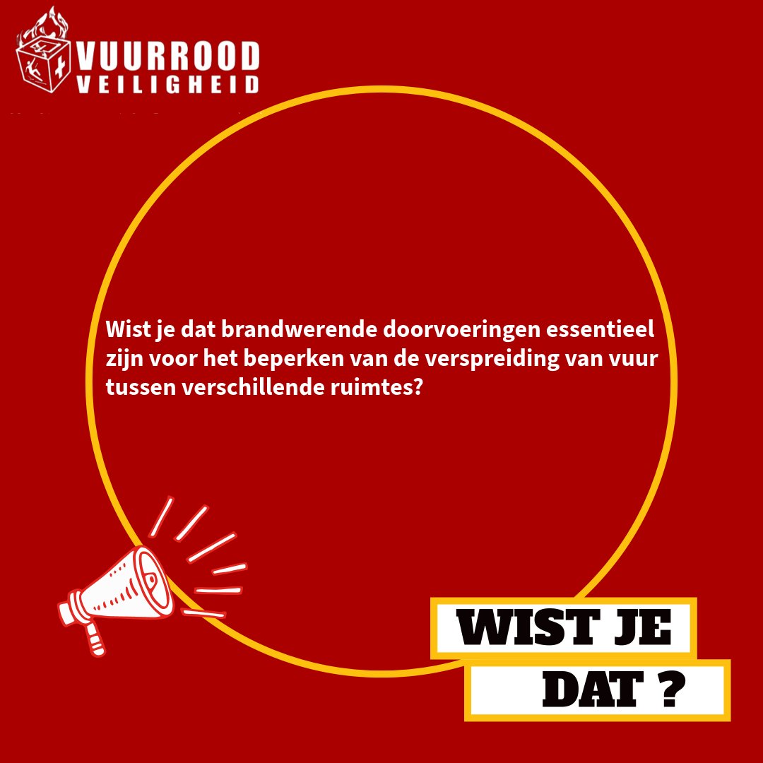 VuurroodBV's tweet photo. Wist je dat brandwerende doorvoeringen essentieel zijn voor het beperken van de verspreiding van vuur tussen verschillende ruimtes? 

Deze doorvoeringen, zoals doorvoeren voor leidingen of kabels, zijn speciaal ontworpen om brand te stoppen of te vertragen.

#Brandveiligheid https://t.co/pNgCrDuqh8