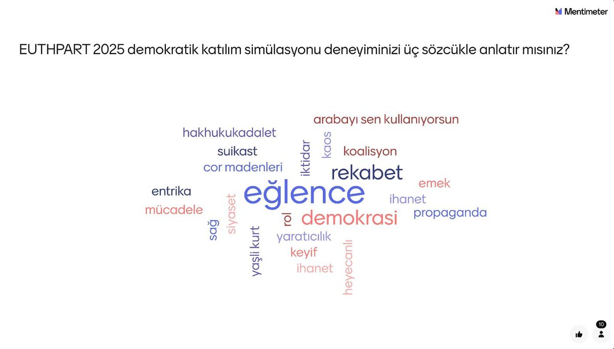 EUTHPART Jean Monnet Modülü kapsamında, 23–24 Haziran tarihlerinde çevrimiçi olarak düzenlediğimiz Demokratik Katılım Simülasyonu başarıyla tamamlandı.