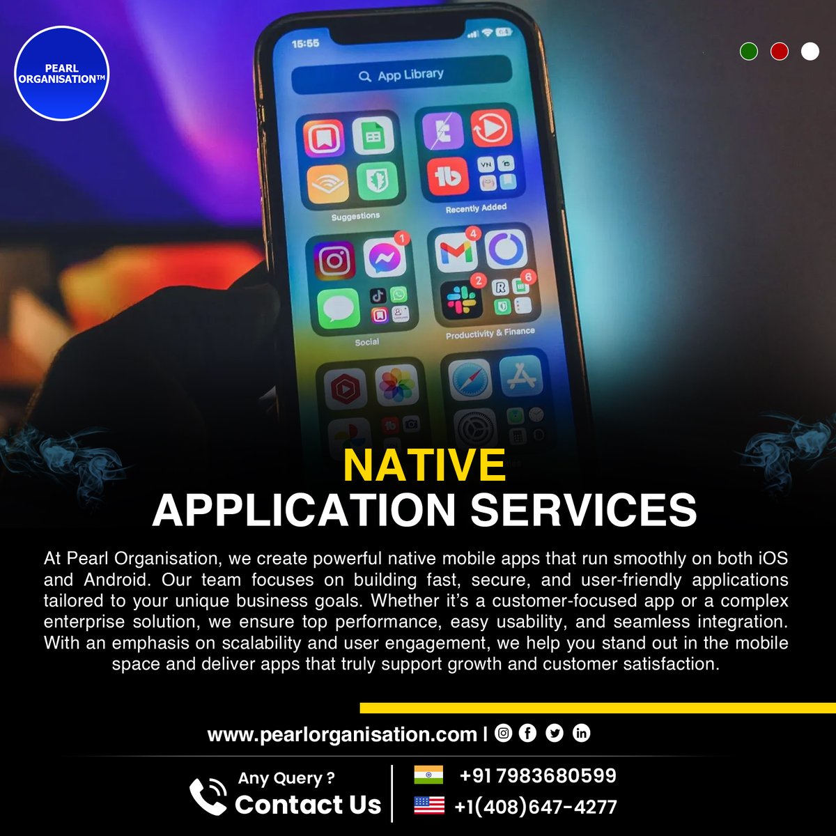 pearlorgs's tweet image. Build powerful, secure, and seamless mobile apps with Pearl Organisation! 🚀
From user-friendly designs to enterprise-grade performance.
.
.
pearlorganisation.com
Contact Us :+91 7983680599 ,+1(408) 647-4277
.
.
#PearlOrganisationReviews #MobileAppDevelopment #NativeApps #iOS