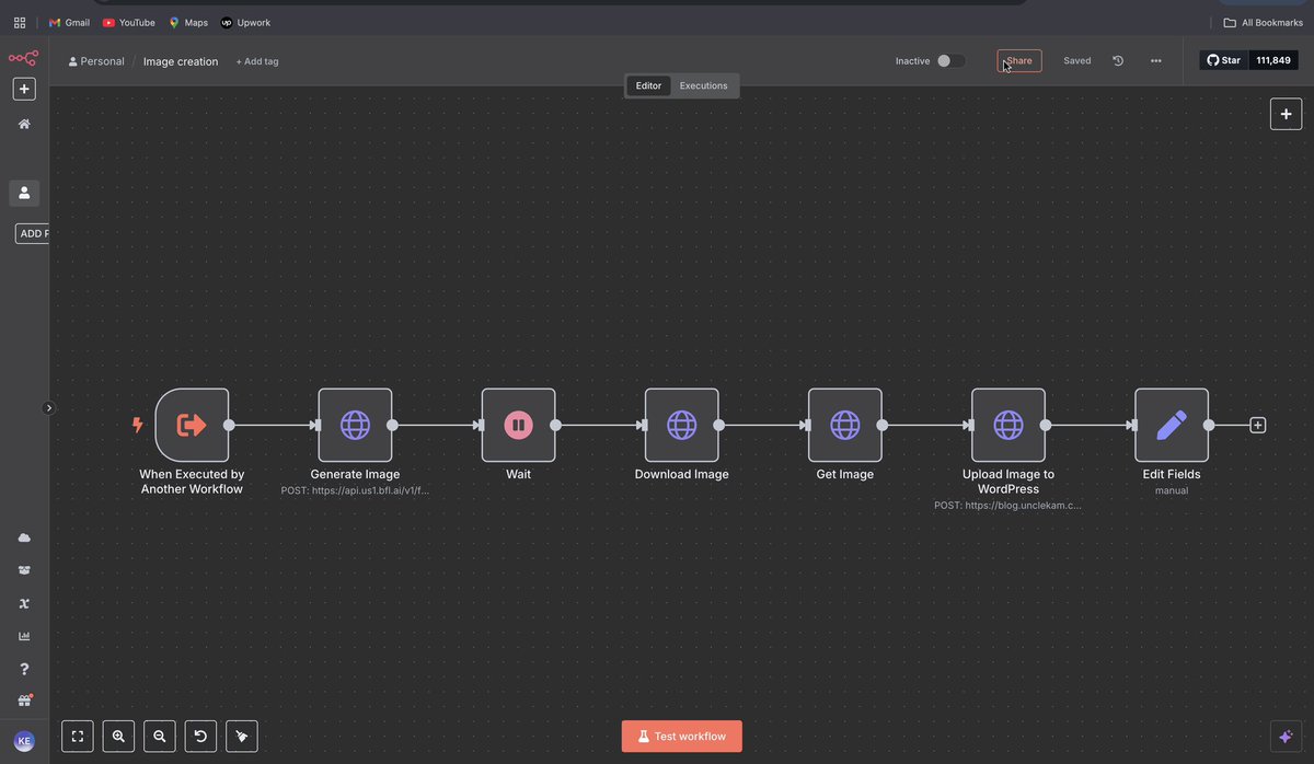 realodutola's tweet image. ✨Just built a full blog automation system using @n8n_io that runs everything from content creation to publishing without touching a single button.

The blog agent handles everything end-to-end using intelligent tools calling, sub-workflows for image generation, content writing,…