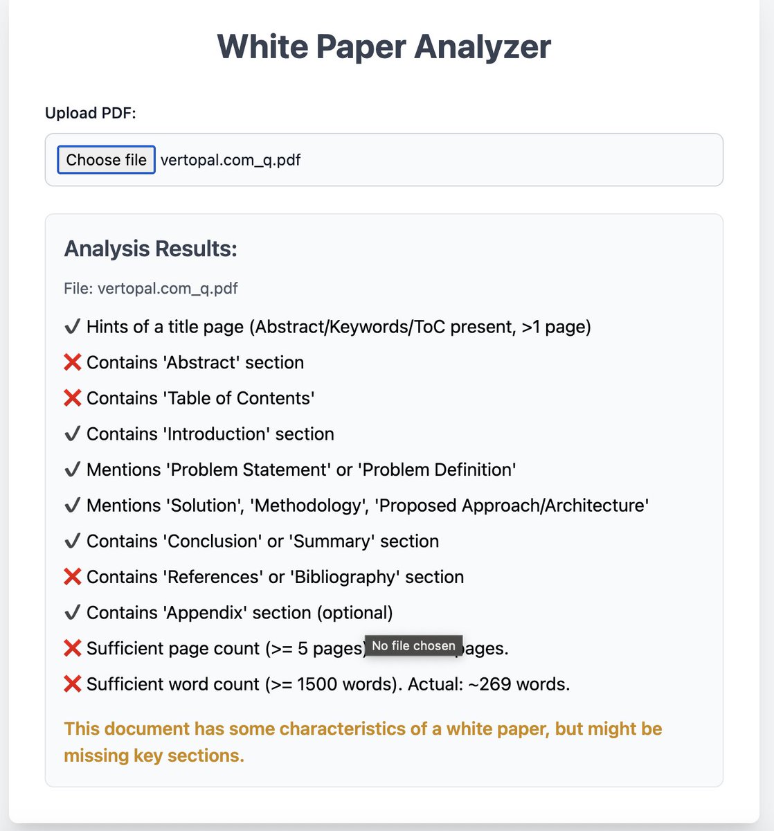 aisnak_com's tweet image. #videcoding a pdf checker to see if its a white paper.
1 prompt. $0cost,
#grok #openai #EnterpriseAI