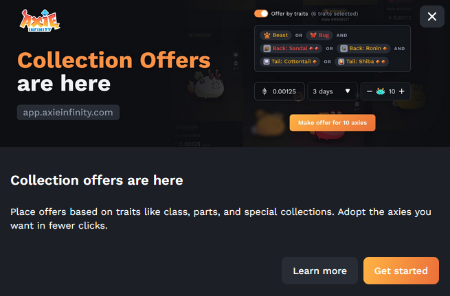 stark.ronke (@stark_axie) on Twitter photo Today is a big day!
We've all been waiting for this for YEARS!
Here's what you need to know about collection offers and why this is HUGE for <a href="/AxieInfinity/">Axie Infinity</a> 👇 Today is a big day!
We've all been waiting for this for YEARS!
Here's what you need to know about collection offers and why this is HUGE for <a href="/AxieInfinity/">Axie Infinity</a> 👇