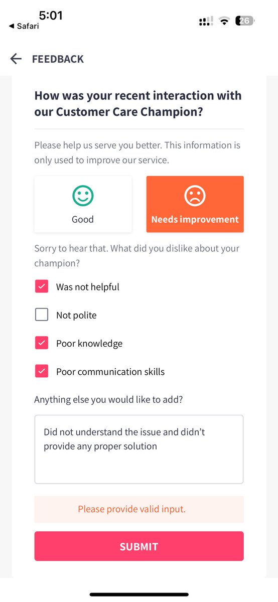 PathikNagda's tweet photo. Hey @myntra how is this not a valid response??????? All you do is just harass customers and not provide any customer care services!! https://t.co/vVWTbY5ljA