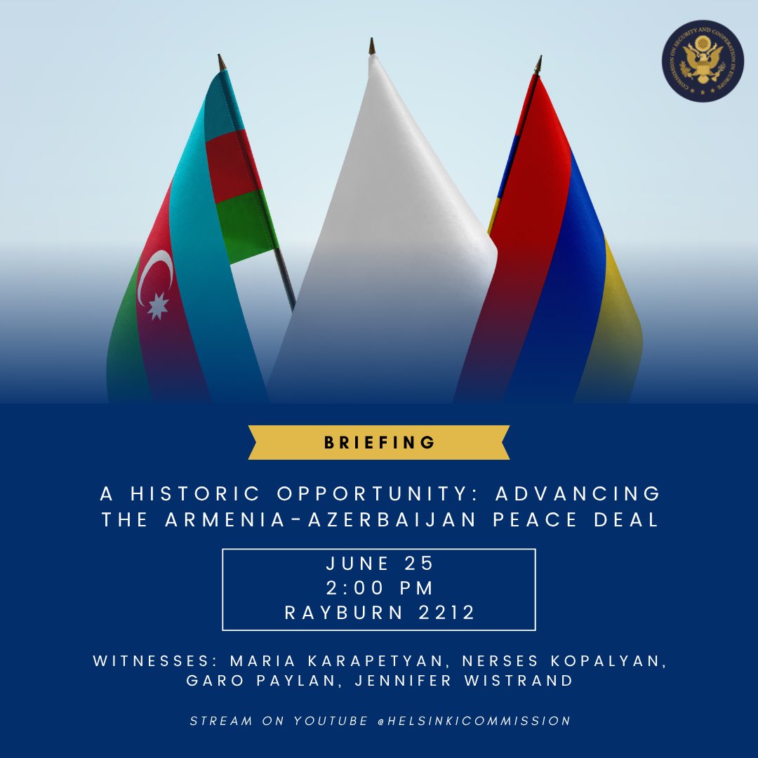 Armenia &amp; Azerbaijan are on the verge of a peace deal that promises to bring stability &amp; prosperity while lessening Russia &amp; Iran’s grip on the region.

Join us today for a briefing on the state of the peace talks and risks to U.S. regional interests of further delay. (1/2)