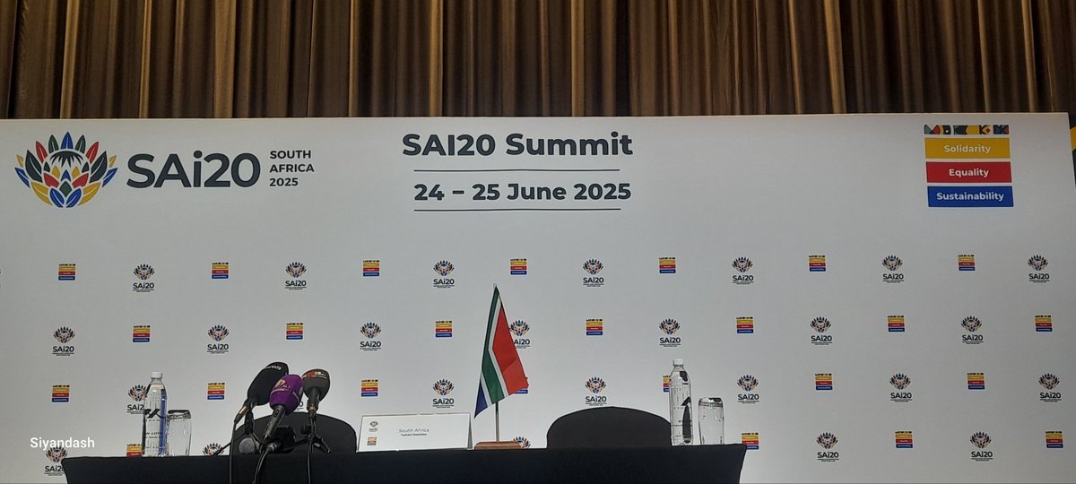 ThedealM's tweet photo. #SAi20 Wrapping up this afternoon, hosted on the sidelines of the upcoming #G20 later in the year. Auditor General Tsakani Maluleke briefs the media ok the outcomes of the summit. https://t.co/T4Sxfj5eoh