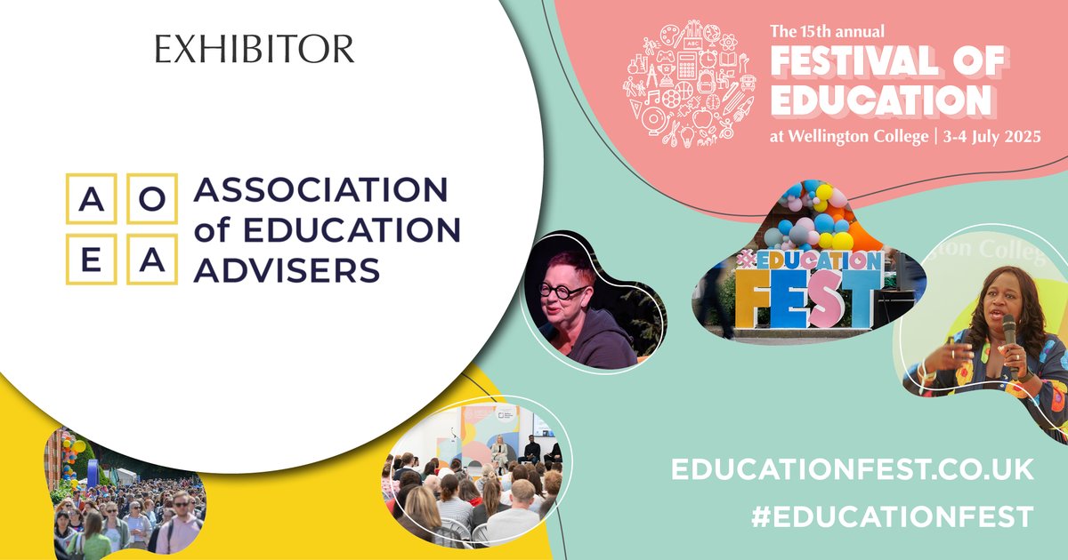 Association of Education Advisers (@educateadvise) on Twitter photo 📣 We’re exhibiting at the Festival of Education 2025 (3–4 July)!
Meet the AoEA team and our Heads of Development, Ian Potter & <a href="/NarinderGill01/">Narinder Gill FCCT</a>, at <a href="/EducationFest/">Festival of Education 🇬🇧</a> <a href="/WellingtonUK/">Wellington College</a>. Come chat about school improvement, adviser training & our national impact.
#EdFest2025 #AoEA 📣 We’re exhibiting at the Festival of Education 2025 (3–4 July)!
Meet the AoEA team and our Heads of Development, Ian Potter & <a href="/NarinderGill01/">Narinder Gill FCCT</a>, at <a href="/EducationFest/">Festival of Education 🇬🇧</a> <a href="/WellingtonUK/">Wellington College</a>. Come chat about school improvement, adviser training & our national impact.
#EdFest2025 #AoEA
