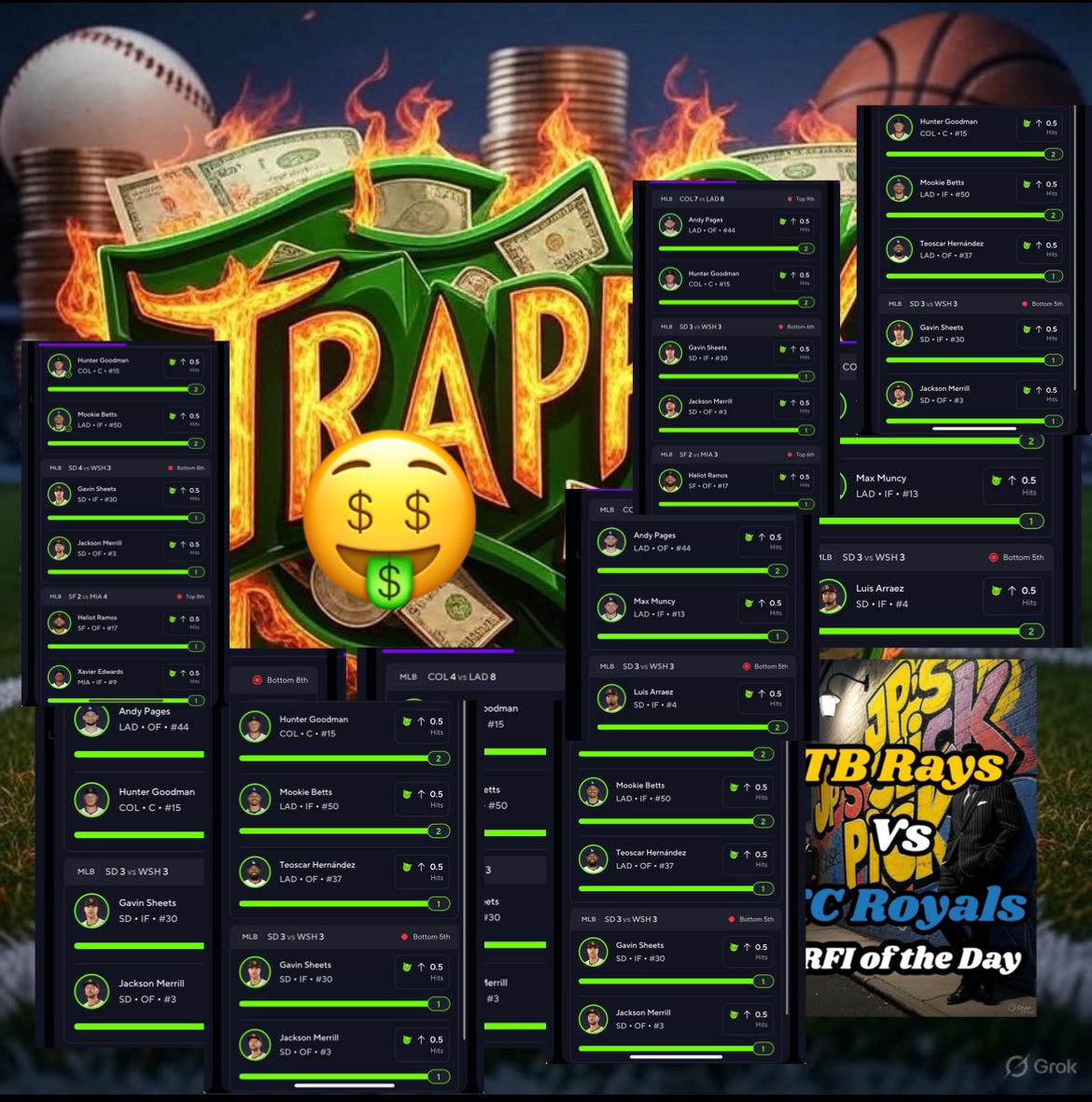 JPattersonTile's tweet photo. 🤑DISCORD POPPIN LAST NIGHT!!🤑

I personally went 14-6 on total props, and cashed the NRFI of the Day of course..
The other 5 Top Mods killing it with WNBA, Tennis and many other sports as well! STOP MISSING OUT AND INVEST TODAY!! 

1 Day Free Trial with the Monthly! ✅

@leesportpicks #SportsGambling #sportsbettingpicks #gamblingX #GamblingTwitter #TRAPPICKS