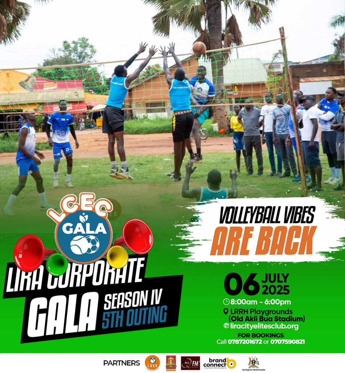 *Volleyball Vibes Are Back!*
Spikes, blocks, and teamwork at its peak — the volleyball court at Lira Corporate Gala is where energy meets precision. 
Who’s ready to dominate the net?
Lets meet on July 06, LRRH playgrounds starting at 8:00am to 6:00pm.
<a href="/lcecofficial/">Lira City Elites Club</a> 
<a href="/followers/">はうはう</a>