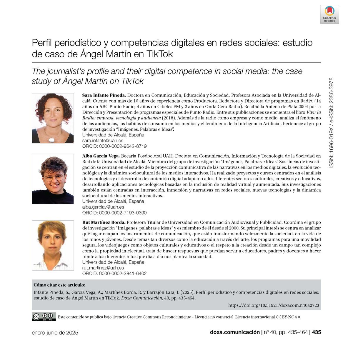 Doxa Comunicación (@doxacom) on Twitter photo Perfil periodístico y competencias digitales en redes sociales: estudio de caso de Ángel Martín en TikTok
👌🏻 Por Sara Infante Pineda (<a href="/sarainfantep/">sara infante pineda</a> ), Alba García Vega, Rut Martinez Borda e Iris Barrajón Lara de la <a href="/UAHes/">Universidad Alcalá</a>
DOI: doi.org/10.31921/doxac…
<a href="/angelmartin_nc/">Ángel Martín</a> Perfil periodístico y competencias digitales en redes sociales: estudio de caso de Ángel Martín en TikTok
👌🏻 Por Sara Infante Pineda (<a href="/sarainfantep/">sara infante pineda</a> ), Alba García Vega, Rut Martinez Borda e Iris Barrajón Lara de la <a href="/UAHes/">Universidad Alcalá</a>
DOI: doi.org/10.31921/doxac…
<a href="/angelmartin_nc/">Ángel Martín</a>