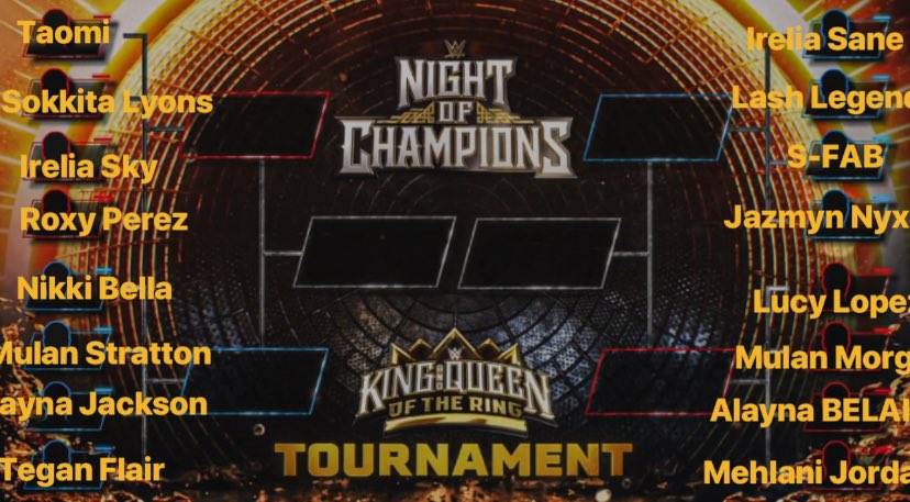 UCWWRESTLING2's tweet photo. King and Queen of The Ring has Replaced Bash In Berlin. And here’s the bracket. https://t.co/DJG04DRSUM