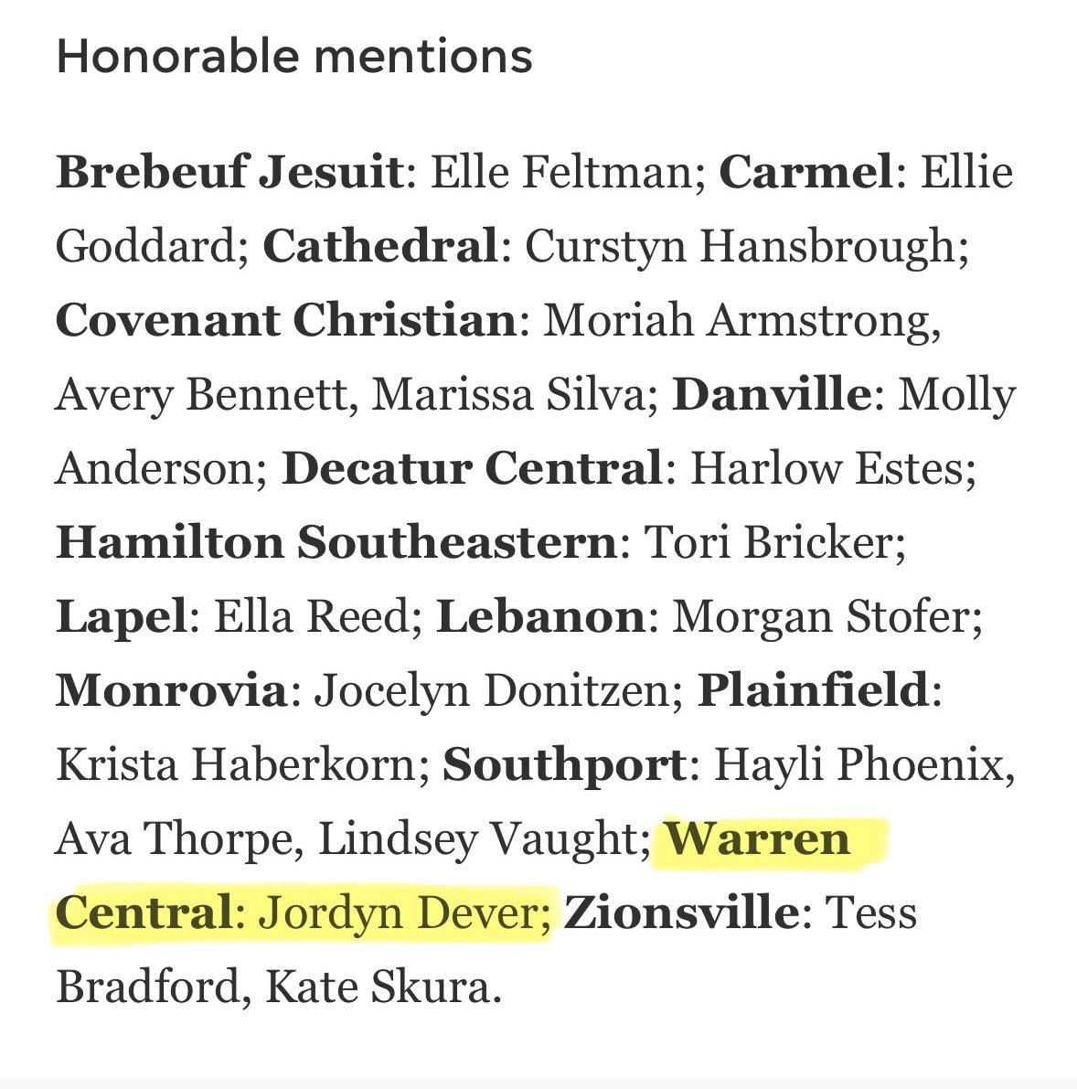WC Softball 🥎 (@warrencentralsb) on Twitter photo Congrats to Jordyn Dever for making Honorable Mention for the Indy Star Top Performing Sophomores for the 2025 season! Keep working! ⚫️🟡🥎 <a href="/WarriorNation_1/">WCHS Athletic Dept</a> Congrats to Jordyn Dever for making Honorable Mention for the Indy Star Top Performing Sophomores for the 2025 season! Keep working! ⚫️🟡🥎 <a href="/WarriorNation_1/">WCHS Athletic Dept</a>