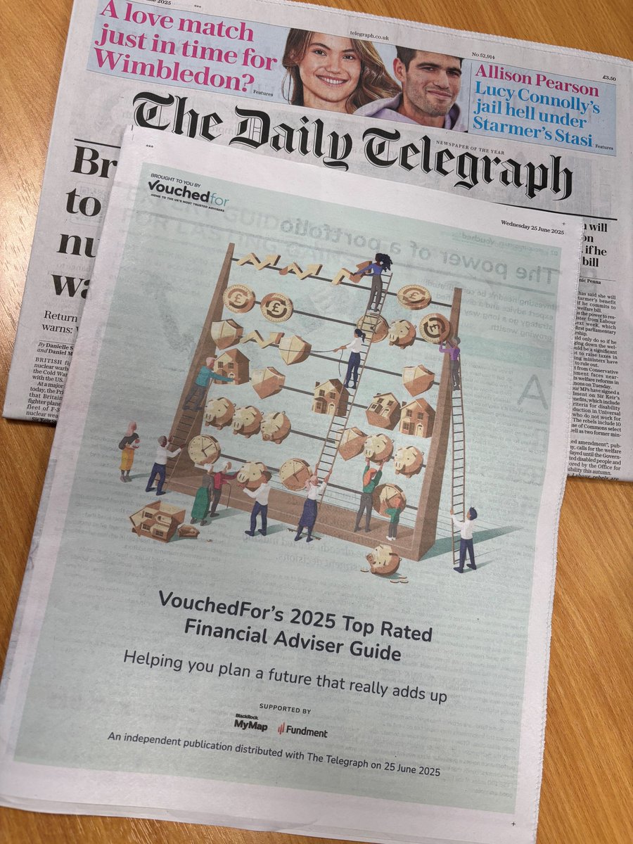 PenLifeUK's tweet photo. Seven of our Financial Planners have been named among the highest-rated Financial Planners in the North of England in VouchedFor’s 2025 Top Rated Financial Adviser Guide, published in The Daily Telegraph today!

#TopRatedAdviser2025 #VouchedFor #FinancialPlanning https://t.co/ibq8pCoLwD