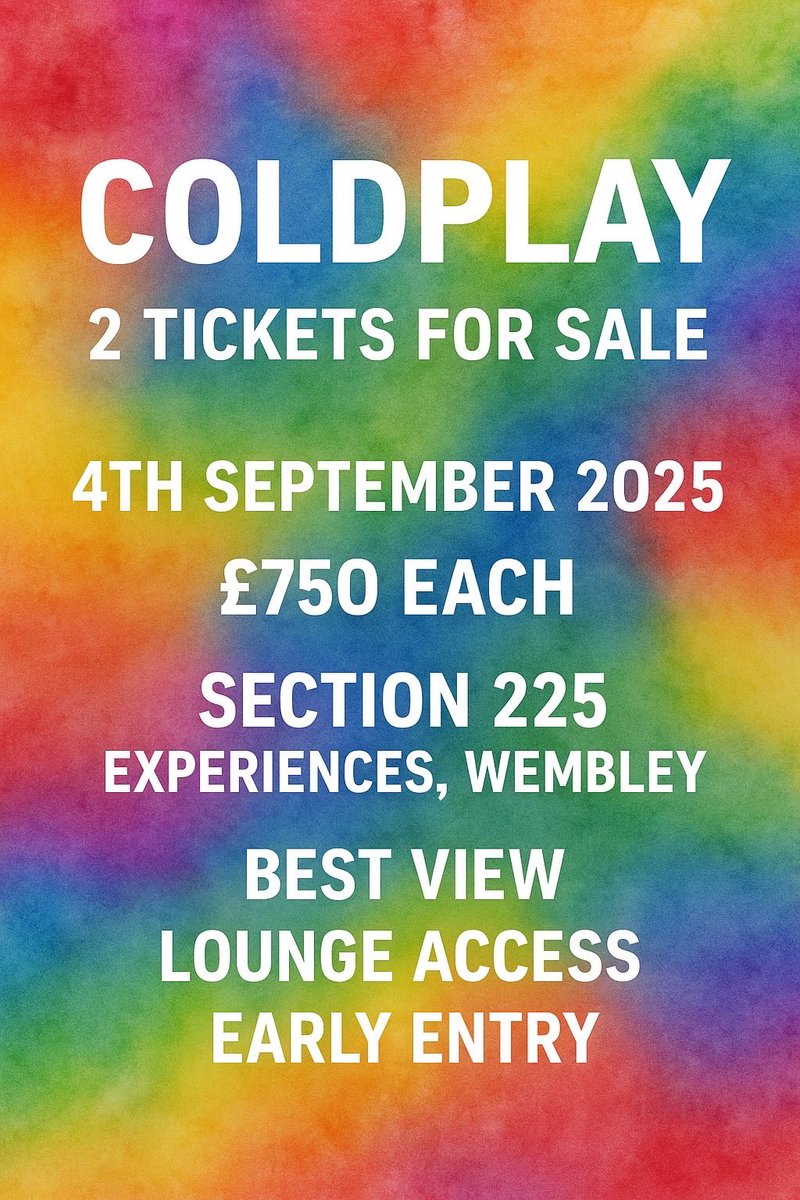 ParthMukim's tweet photo. 2 extra tickets for Coldplay London - Wembley for 4th September! Selling at a discount. Dm if interested

#coldplay #coldplaylondon #wembley https://t.co/VohmqnrXNo