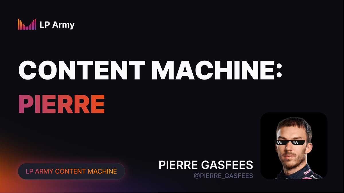 LP Army (@met_lparmy) on Twitter photo Introducing <a href="/Pierre_GasFees/">Pierre GasFees</a>, the latest addition to the LP Army Content Machine.
If youβre new to LPing or want a recap of all the key concepts of LPing, Pierreβs bite-sized, digestible videos will be an amazing resource for you.
Check out some of his latest videos below: π Introducing <a href="/Pierre_GasFees/">Pierre GasFees</a>, the latest addition to the LP Army Content Machine.
If youβre new to LPing or want a recap of all the key concepts of LPing, Pierreβs bite-sized, digestible videos will be an amazing resource for you.
Check out some of his latest videos below: π