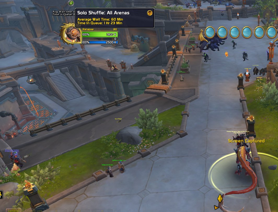 Relapse_TV's tweet image. 1hr 23 min and still no Solo Shuffle pop. No queue pauses, I've just been waiting in it... does anyone queue arena on retail anymore?