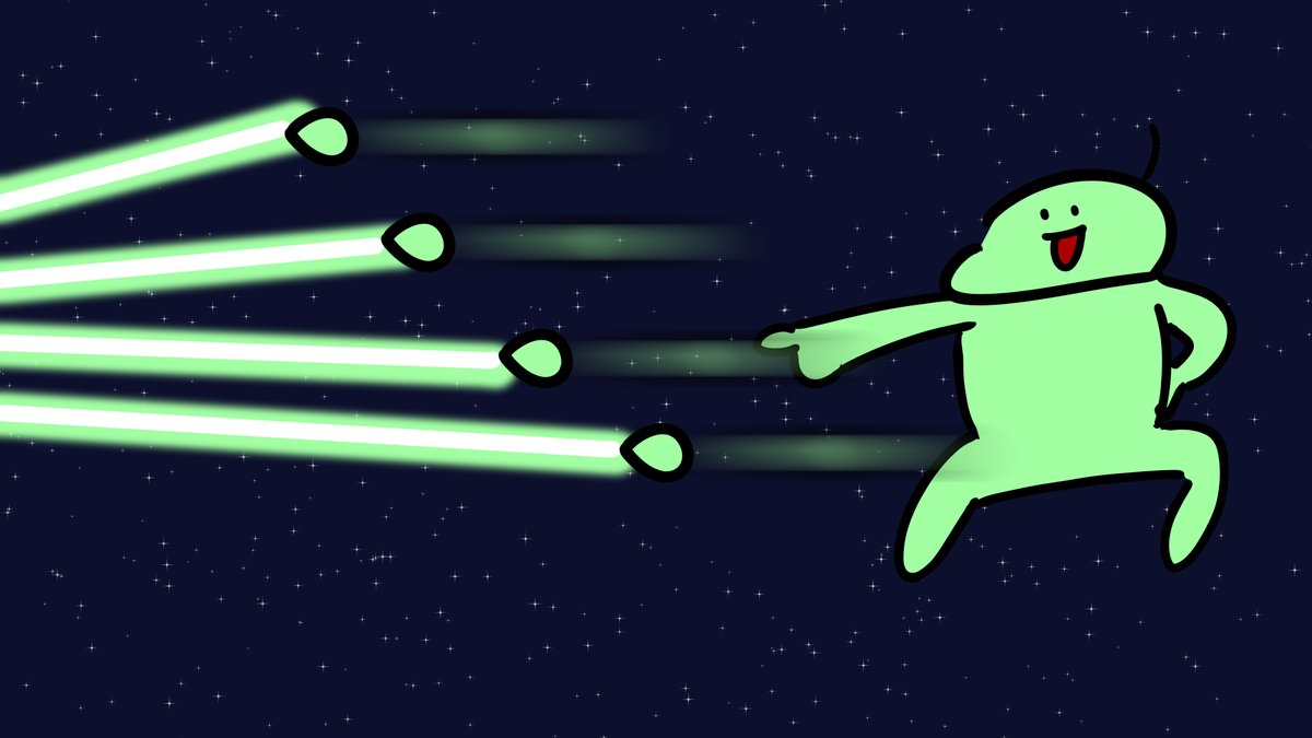 #のば描き
四つ葉をビーム兵器にしたよつろん