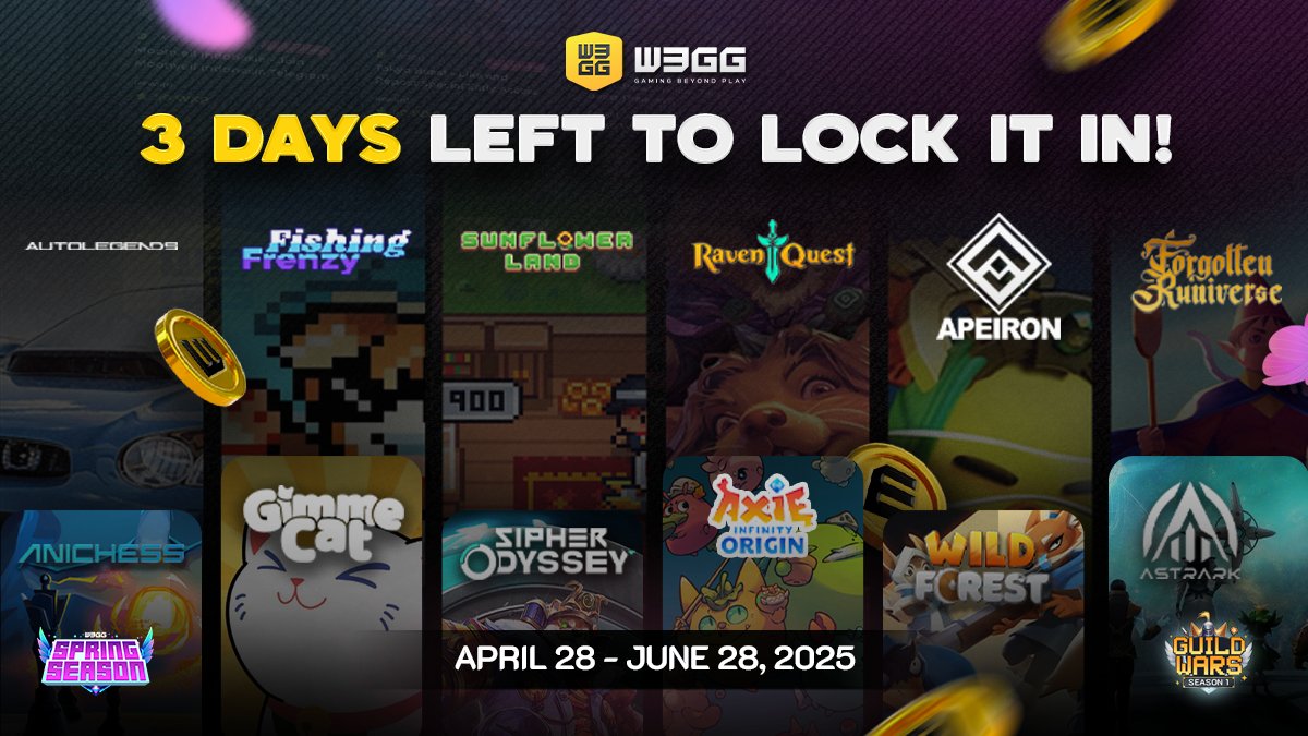 w3ggofficial's tweet photo. ⏳ Just 3 days left!
Spring Season and Guild Wars S1 are wrapping up fast.
Don’t sleep on those quests.
Rack up the WXP.
Secure your spot on the leaderboard 💪
Which tier are you in and what’s your rank so far? 👇
#W3SpringSeason #W3GuildWars #W3GG https://t.co/Vh44cwDh0G