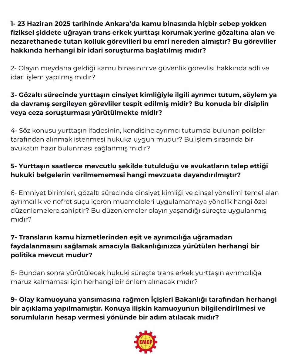 Trans olmak suç değil, suç olan devletin şiddetidir!

23 Haziran’da Ankara’da bir trans yurttaşımız, kaybolan kedisini aradığı sırada, bir kamu binasına güvenlik görevlisinin bilgisi ve eşliğinde giriyor.

Ancak ne oluyor biliyor musunuz? 

Aynı güvenlik görevlisi, kısa bir süre
