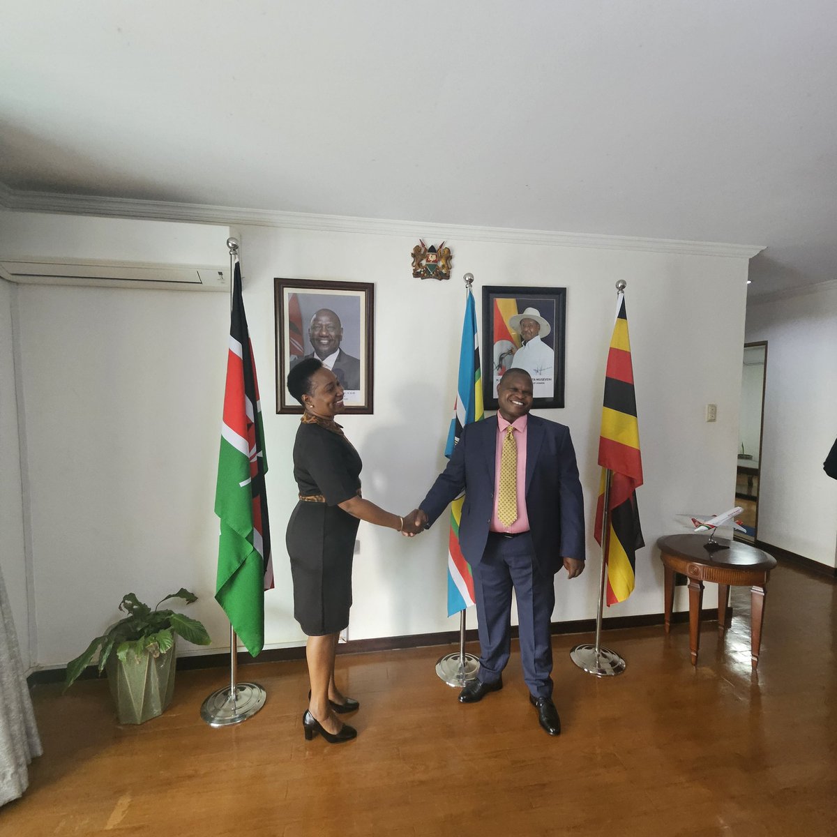 Earlier on today I held a meeting witha team from Kenya Pipeline led by the manager Marketing and Business  Development Ms Grace Gathoni Njoroge when they visted the Mission offices in Kampala 
We discussed preparations on the opening of a Kenya Pipeline Company country office in