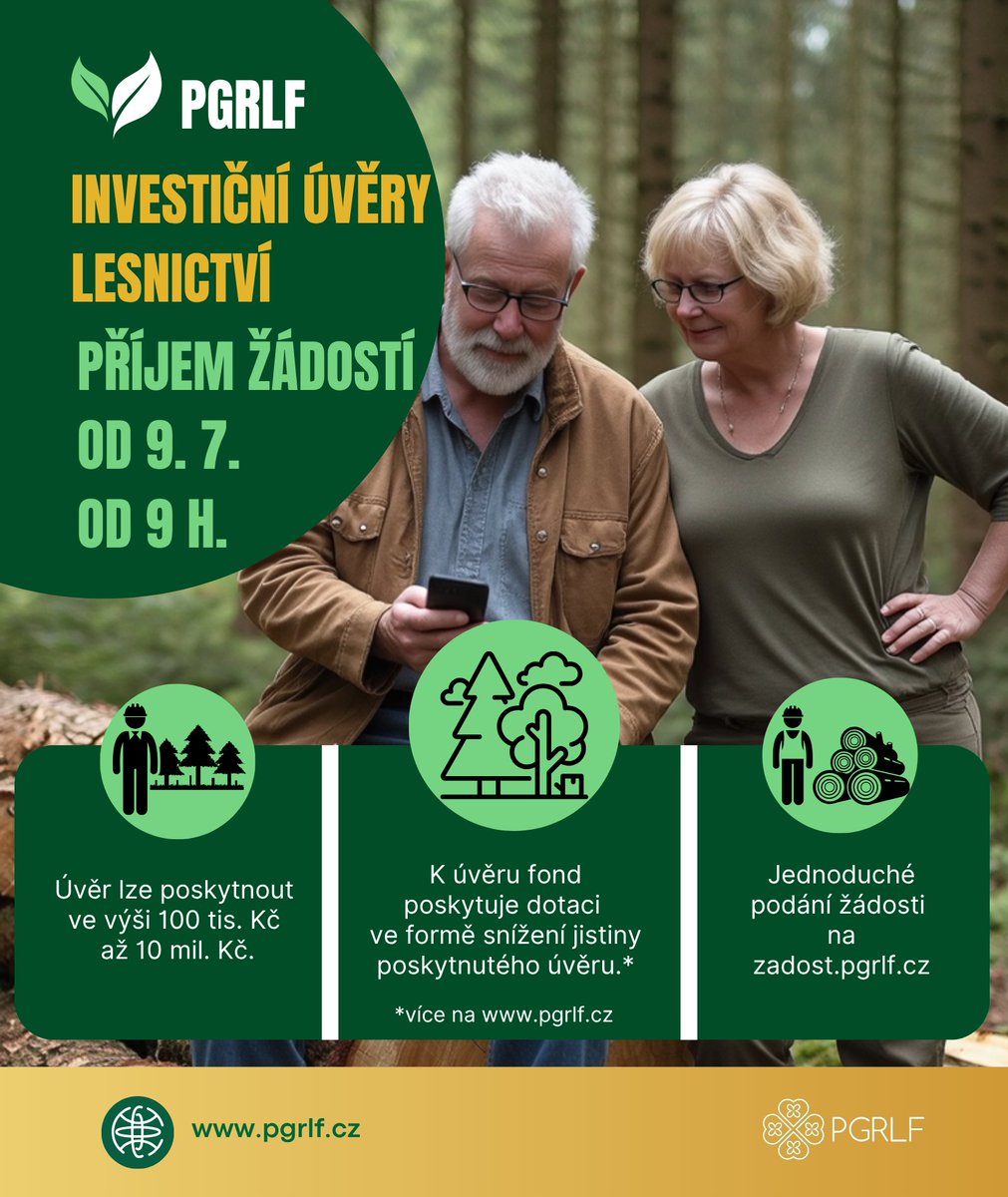 PGRLF, a.s. (@pgrlf_cr) on Twitter photo 🌳„Investice do moderní techniky v lesnictví = nižší náklady a větší stabilita podniků,“ Josef Kučera, předseda <a href="/PGRLF_CR/">PGRLF, a.s.</a>.
Podání žádostí již zítra od 9h: zadost.pgrlf.cz
#podpora #uvery #lesnictvi #PGRLF 🌳„Investice do moderní techniky v lesnictví = nižší náklady a větší stabilita podniků,“ Josef Kučera, předseda <a href="/PGRLF_CR/">PGRLF, a.s.</a>.
Podání žádostí již zítra od 9h: zadost.pgrlf.cz
#podpora #uvery #lesnictvi #PGRLF