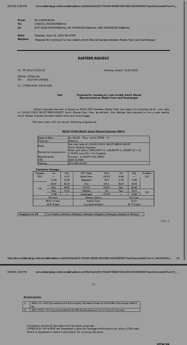 Pankaj_Rail_Fan (@pankajrailfan) on Twitter photo If this train will be operated via Kiul-Gaya, then it is certain that it will stop at Nawada, but Honorable MP <a href="/ArunBhartiLJP/">Arun Bharti</a> & <a href="/adrm_dnr/">adrm dnr @AadharRaj</a> Sir Should Try To Get this train to stop at Sheikhpura Junction (SHK) also. If this train will be operated via Kiul-Gaya, then it is certain that it will stop at Nawada, but Honorable MP <a href="/ArunBhartiLJP/">Arun Bharti</a> & <a href="/adrm_dnr/">adrm dnr @AadharRaj</a> Sir Should Try To Get this train to stop at Sheikhpura Junction (SHK) also.