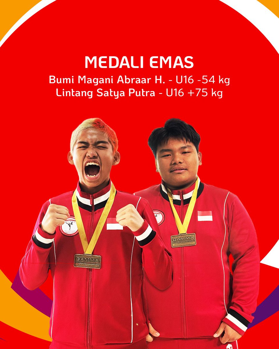 KEMENPORA_RI's tweet photo. 🇮🇩Tim MMA Indonesia Junior Raih 9 Medali🥇🥈🥉

Sobatpora, tim junior Indonesia sukses membawa pulang 9 medali dari ajang GAMMA World MMA Championships 2025 di São Paulo, Brasil! https://t.co/9nL0IsnDJv