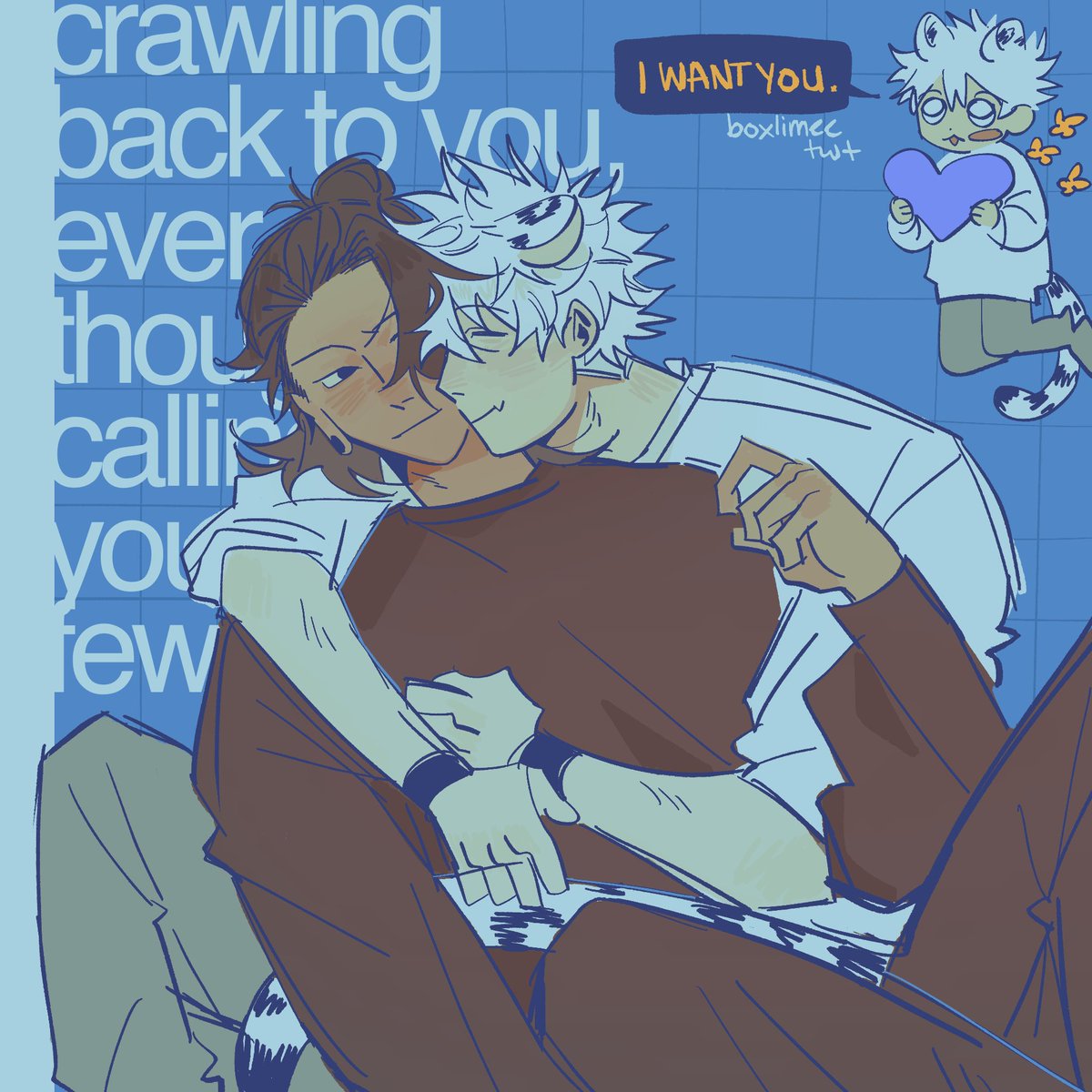 someone asked for cat gojo so here he is,, big fan of snow leopard gojo

-
#jujutsukaisen #gojo #satoru #geto #suguru #stsg #gego #goge #satosugu