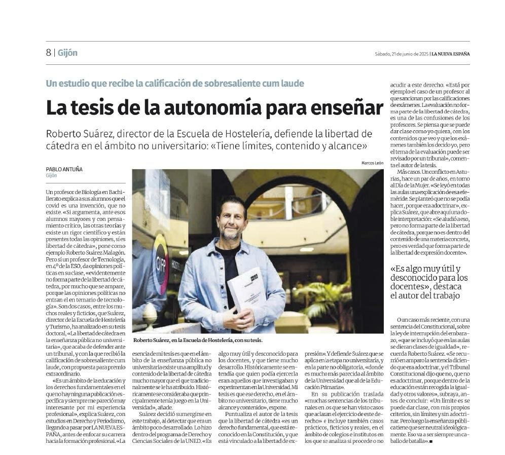 Teoría y Realidad Constitucional (@revistatrcuned) on Twitter photo Roberto Malagón
La libertad de cátedra en la enseñanza pública no universitaria <a href="/FacDerecho_UNED/">Fac. Derecho UNED</a>
Tesis dirigida por María Salvador Martínez, Directora del <a href="/CEPPUNED/">Centro de Estudios de Partidos Políticos - UNED</a> Roberto Malagón
La libertad de cátedra en la enseñanza pública no universitaria <a href="/FacDerecho_UNED/">Fac. Derecho UNED</a>
Tesis dirigida por María Salvador Martínez, Directora del <a href="/CEPPUNED/">Centro de Estudios de Partidos Políticos - UNED</a>
