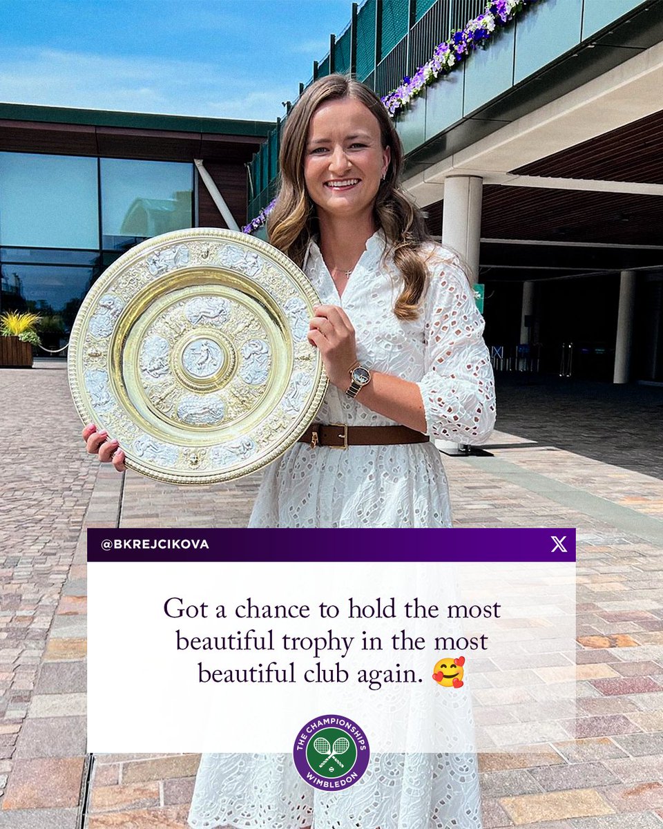 It's a joy to have you back, <a href="/BKrejcikova/">Barbora Krejcikova</a> ☺️

#Wimbledon