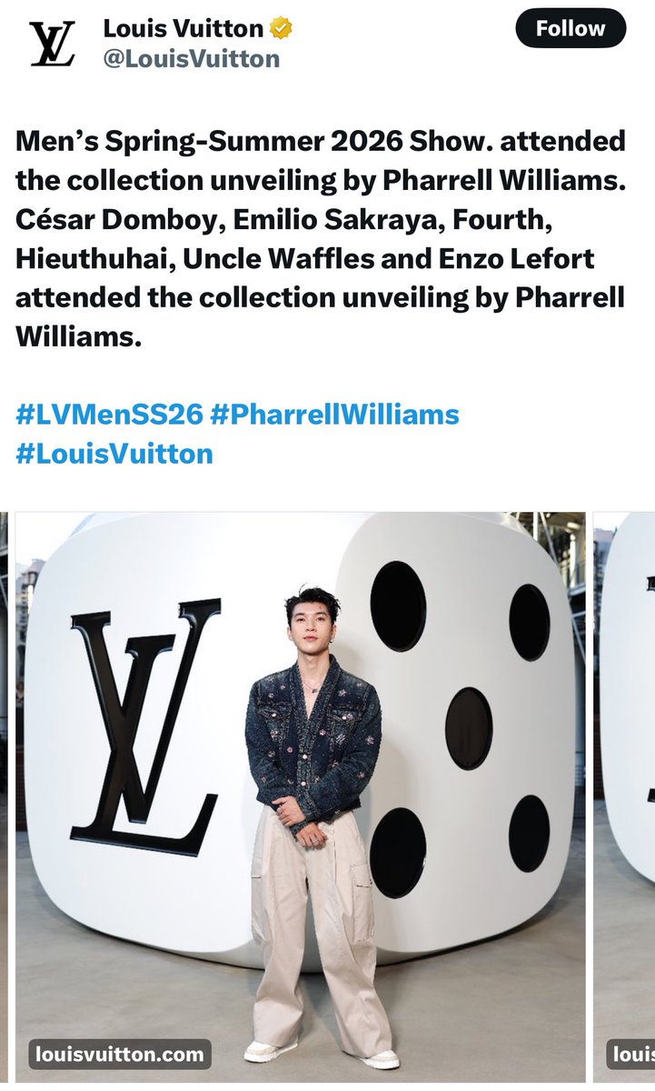 iiamhhyn's tweet photo. Thank @LouisVuitton for inviting HIEUTHUHAI to participate in this event, it was truly an unforgettable experience! 
HIEUTHUHAI in Paris for LVMenSS26
#HIEUTHUHAIxLVMenSS26 https://t.co/h1UYrdCYDZ