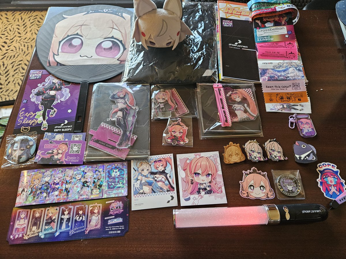 kurossbellian's tweet photo. Darn! She's 1 inch taller this year too! 🙄

Late #PhaseOffkai25 post, 'twas a very fun weekend!
'tis my little haul
 #runielive https://t.co/HJ1f9NkYLP